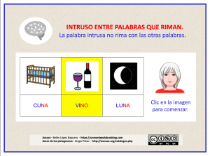 intruso entre palabras que riman